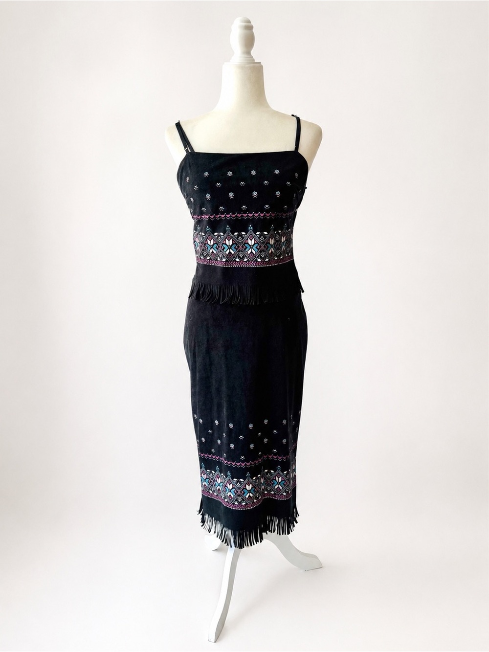 Vintage 90’s ONE Clothing Velvet Crop Top & Pencil Skirt Set